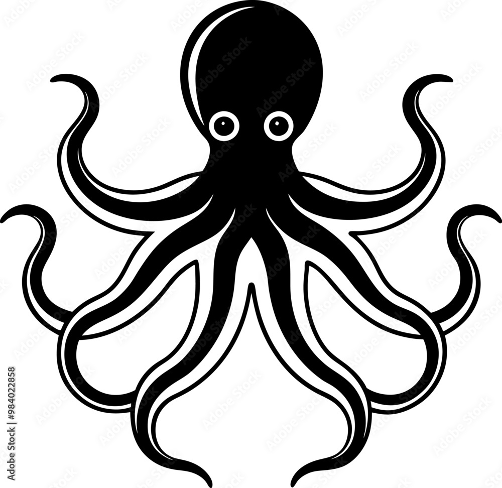 Octopus silhouette vector illustration design Octopus silhouette vector illustration design