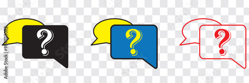Comment question line icon set. faq line icon. question and answer pictogram. inquire bubble. ask or request sign. frequently asked questions icon for Ui designs.