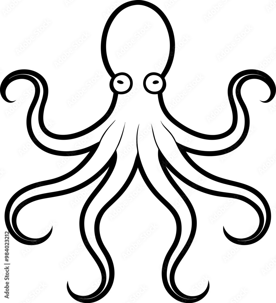 Octopus silhouette vector illustration design Octopus silhouette vector illustration design