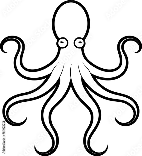 Octopus silhouette vector illustration design photo