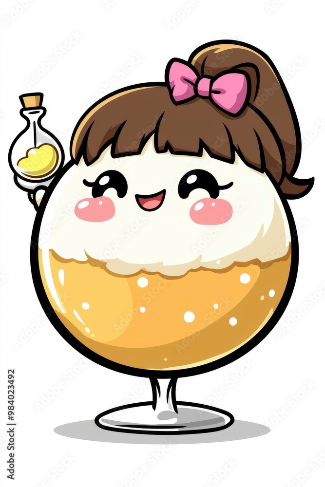 Cute Beer Character with a Glass of Beer in Hand Cute Beer Character with a Glass of Beer in Hand