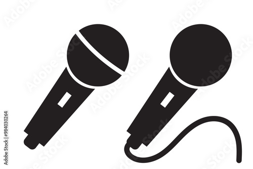 Microphone Icons set. variant microphone icon. Karaoke mic. Podcast microphone. web and mobile icons. vector illustration. EPS 10. Mic icon set.