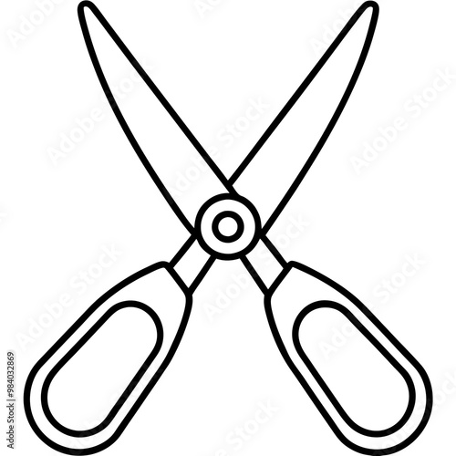 tailor scissor outline coloring book page line art drawing