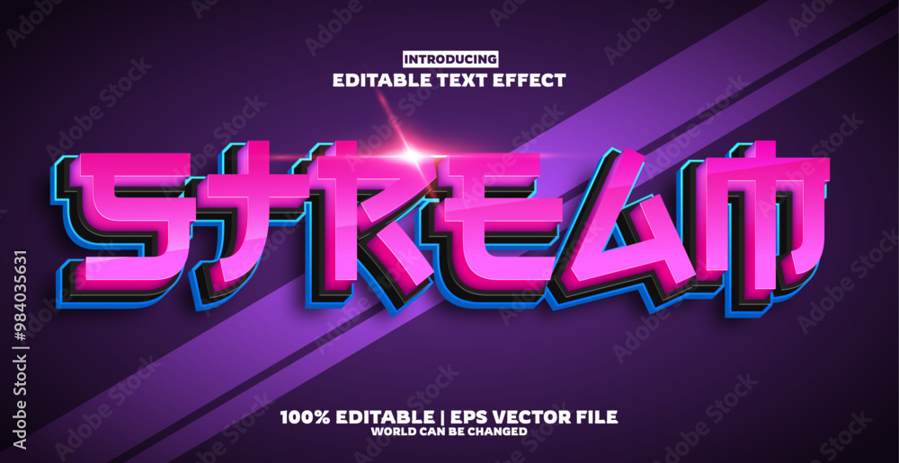 Stream editable text effect in new modern trend style Stream editable text effect in new modern trend style