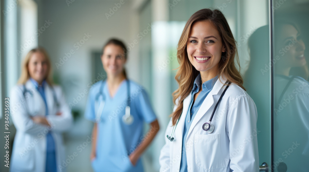 Smiling Medical Professionals in Scrubs Posing in Hospital and Outdoor Settings – Group and Individual Healthcare Workers Photo Smiling Medical Professionals in Scrubs Posing in Hospital and Outdoor Settings – Group and Individual Healthcare Workers Photo
