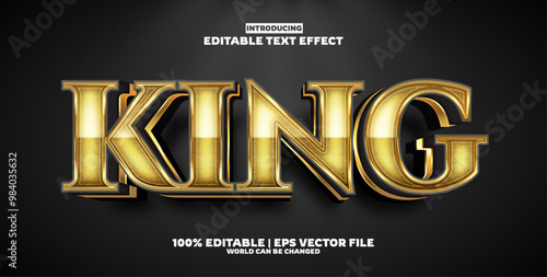 King editable text effect in new modern trend style