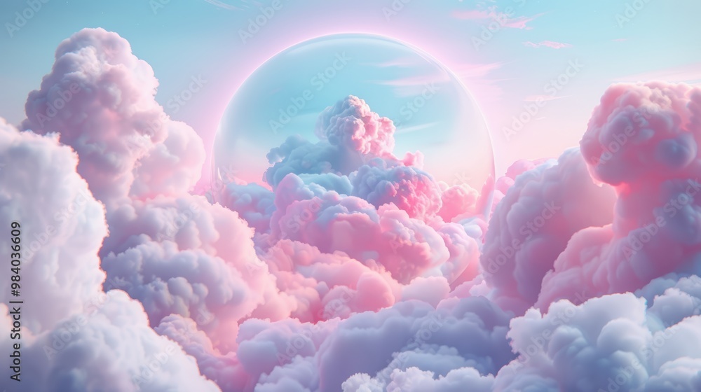 A surreal dreamscape where a luminous globe floats amidst ethereal clouds, its surface reflecting a vibrant, colorful sky. A surreal dreamscape where a luminous globe floats amidst ethereal clouds, its surface reflecting a vibrant, colorful sky.