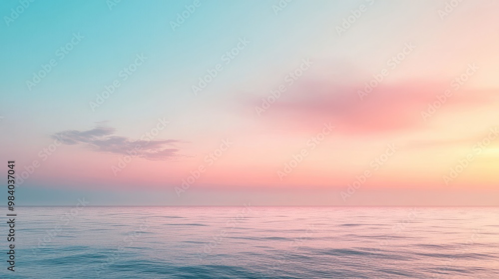 A beautiful blue ocean with a pink sky in the background. The sky is filled with clouds, giving the scene a serene and peaceful atmosphere A beautiful blue ocean with a pink sky in the background. The sky is filled with clouds, giving the scene a serene and peaceful atmosphere