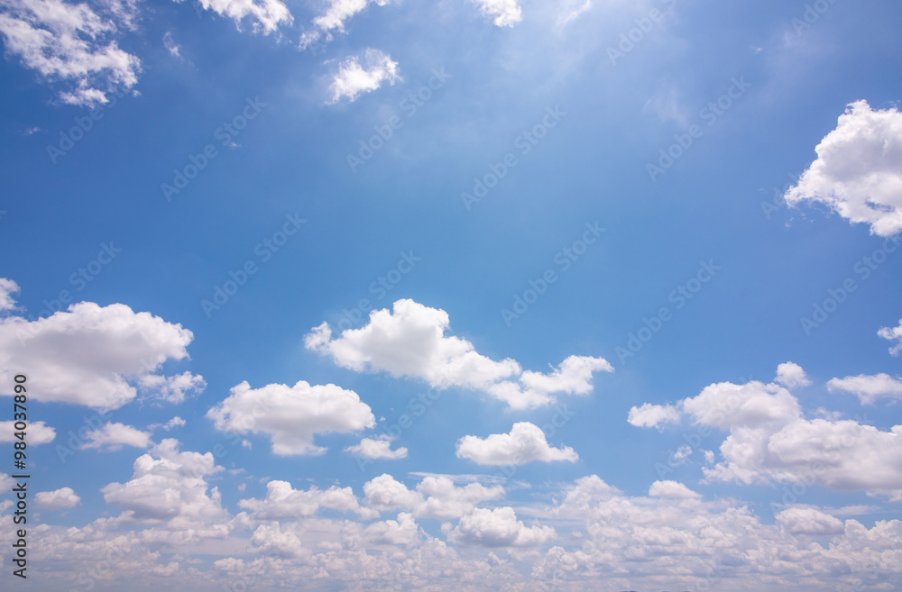 Obraz premium Blue sky with cloud Good weather Bottom capture shot over horizontal