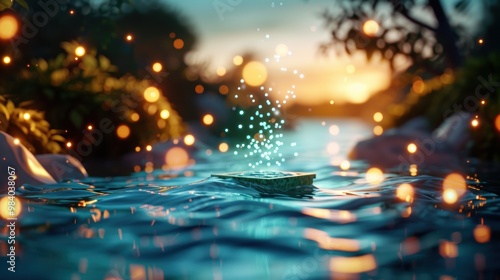 Wallpaper Mural A surreal river of data, flowing through a digital landscape, showcasing the power and beauty of information in its raw form. Torontodigital.ca