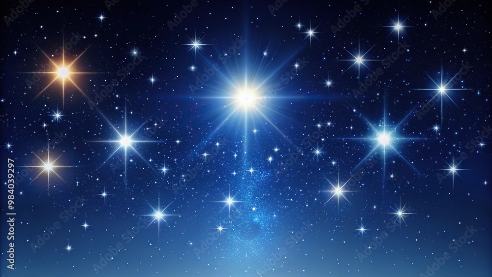 Obraz premium Artistic interpretation of a dark sky adorned with radiant stars depicted in a minimalist manner Close-Up