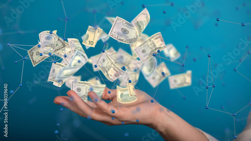 Falling euros on banknotes ...