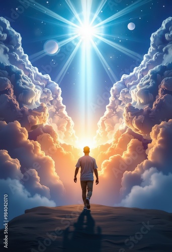 man on the top of mountain