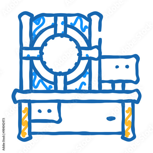 industrial crimping machine doodle icon sketch vector. industrial crimping machine sign. isolated symbol illustration photo