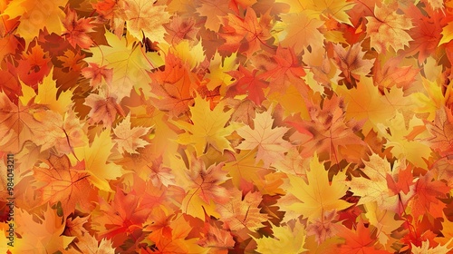 Autumn orange banner with blurred maple leaves, ideal for seasonal designs and fall projects.