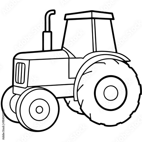 tractor outline coloring book page line art drawing