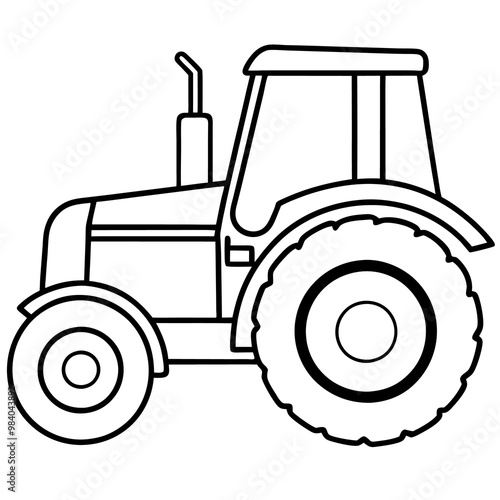 tractor outline coloring book page line art drawing