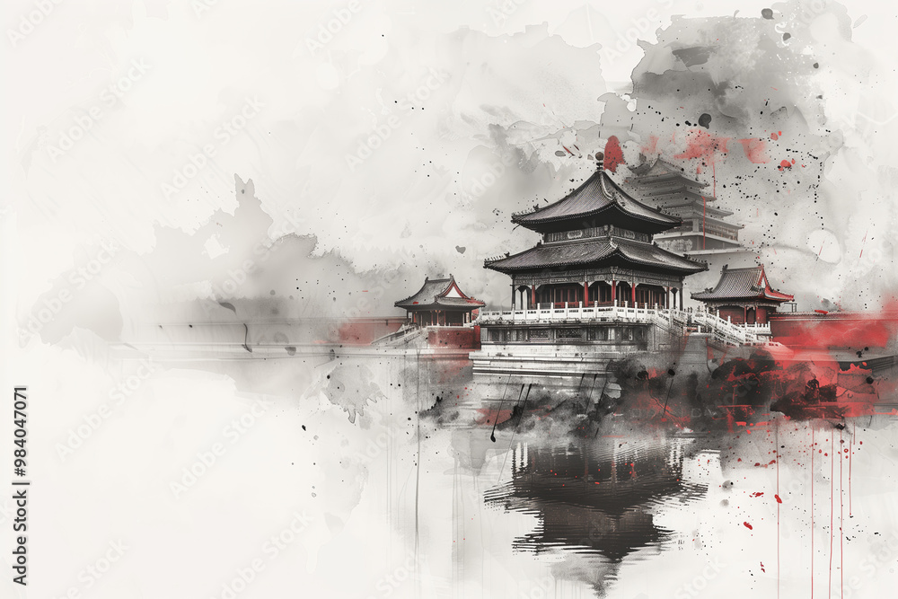 Ancient Chinese architecture, the Forbidden City in Beijing. Ancient Chinese architecture, the Forbidden City in Beijing.