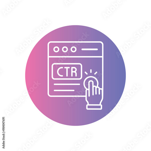 Click-Through Rate vector icon stock illustration