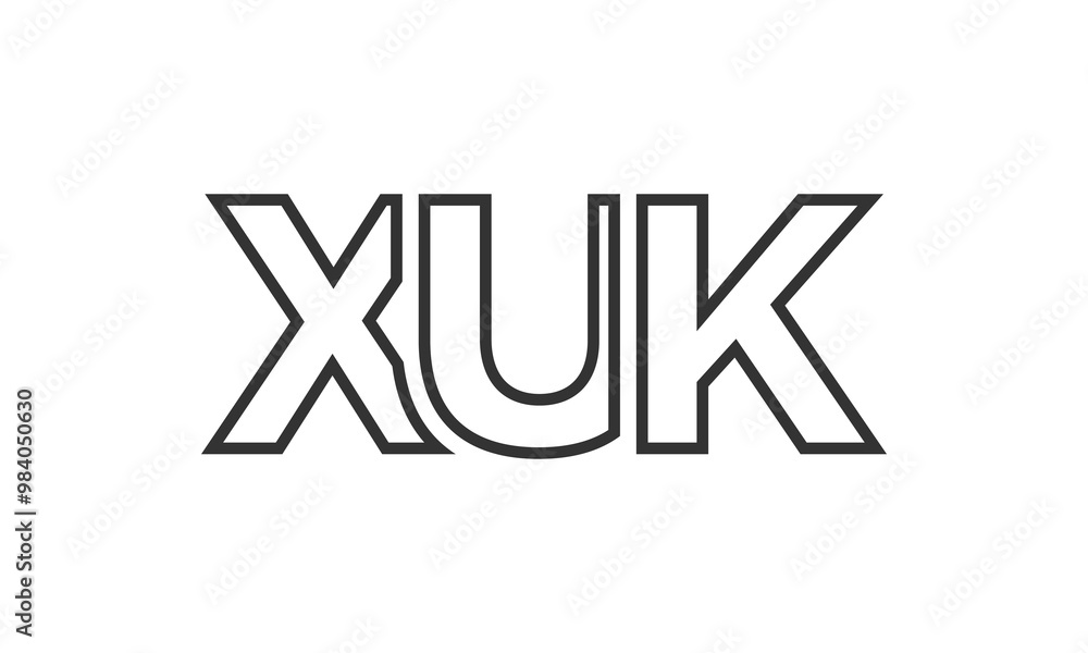 XUK logo design template with strong and modern bold text. Initial based vector logotype featuring simple and minimal typography. Trendy company identity. XUK logo design template with strong and modern bold text. Initial based vector logotype featuring simple and minimal typography. Trendy company identity.