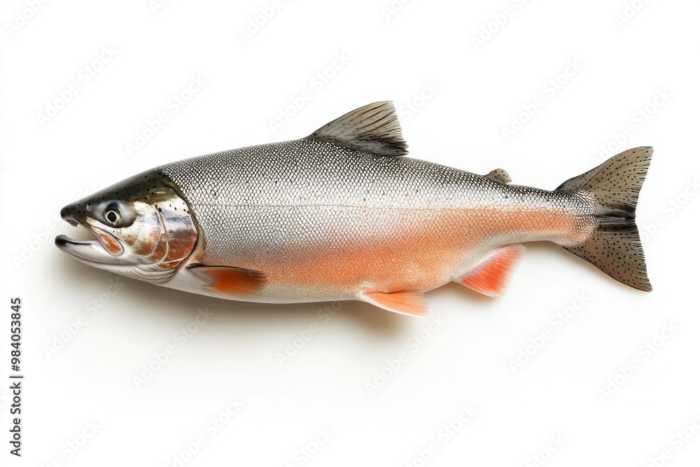 Fresh Atlantic Salmon Isolated on Stark White Canvas Fresh Atlantic Salmon Isolated on Stark White Canvas