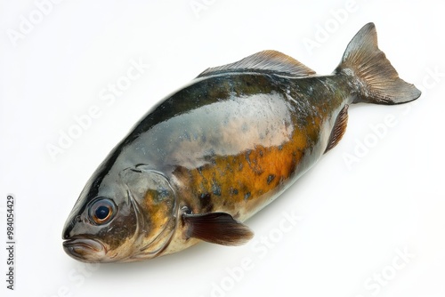 Transparent Barreleye Fish Displayed on Crisp White Background photo