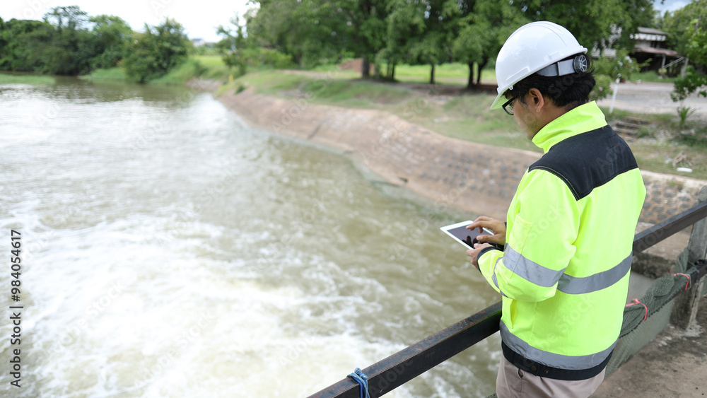 Maintenance male engineer working in hydroelectric power station. Renewable energy systems. Maintenance male engineer working in hydroelectric power station. Renewable energy systems.