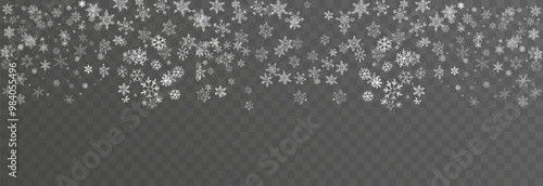 Wallpaper Mural Vector snow on isolated transparent background. Snow png, snowflakes png. Snowfall, blizzard, winter. Snowy or Christmas background. Torontodigital.ca