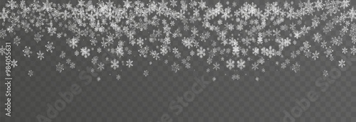 Wallpaper Mural Vector snow on isolated transparent background. Snow png, snowflakes png. Snowfall, blizzard, winter. Snowy or Christmas background. Torontodigital.ca