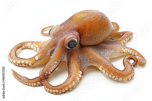 Rare Dumbo Octopus Isolated on Pure White Surface photo