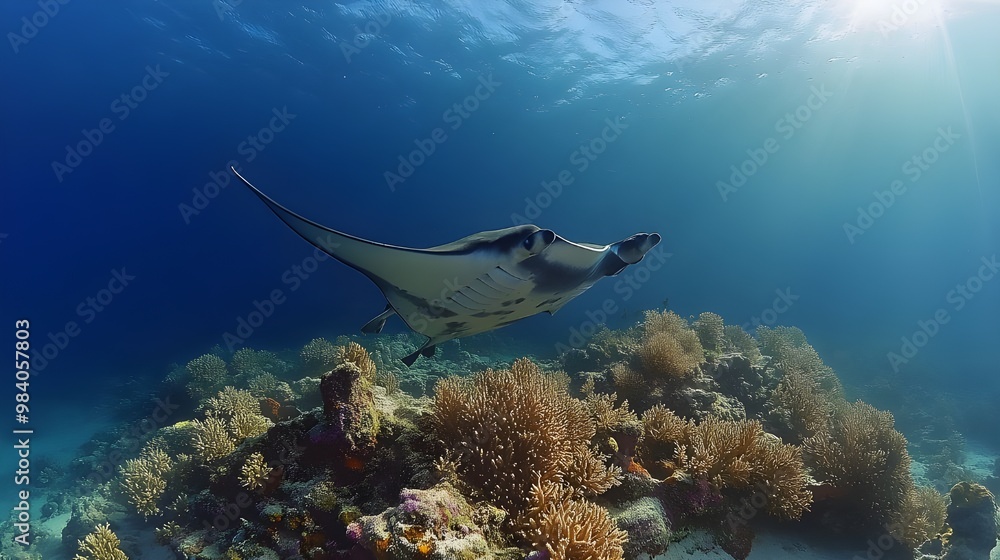 Fototapeta premium Dense rainforest landscape teeming with vibrant bright flower clusters