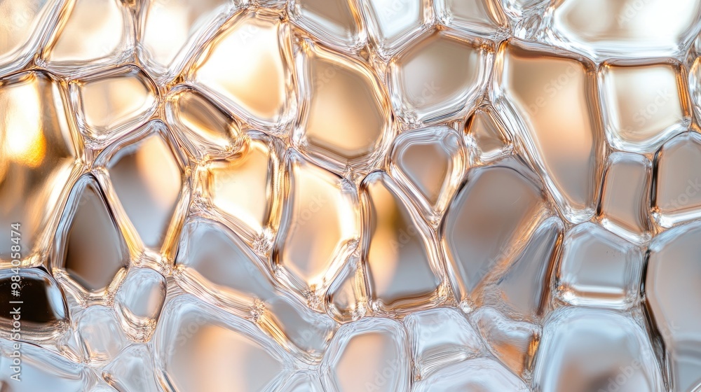 A close-up view of translucent bubbles with an abstract, shimmering background showcasing intricate patterns of light and form. A close-up view of translucent bubbles with an abstract, shimmering background showcasing intricate patterns of light and form.