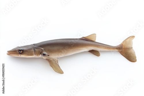 Translucent Ghost Knifefish Against Spotless White Surface photo