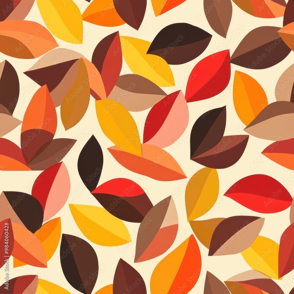 Vibrant and cheerful pattern with colorful autumn leaves in shades of red, orange, yellow, and brown. Seamless texture background, perfect for tiles, textiles, and seasonal fashion designs. Vibrant and cheerful pattern with colorful autumn leaves in shades of red, orange, yellow, and brown. Seamless texture background, perfect for tiles, textiles, and seasonal fashion designs.