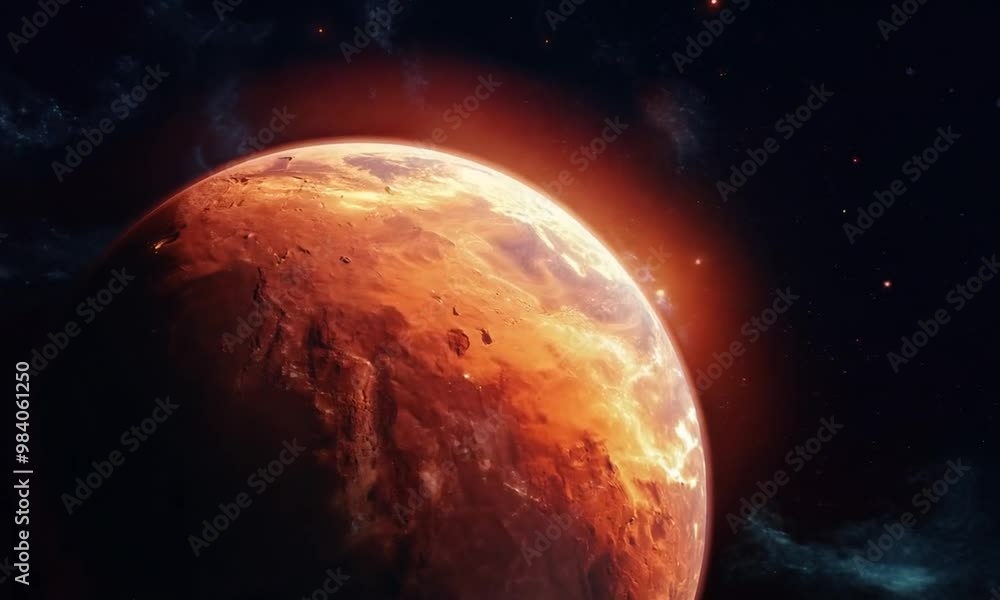 fictional planet mars in outer space