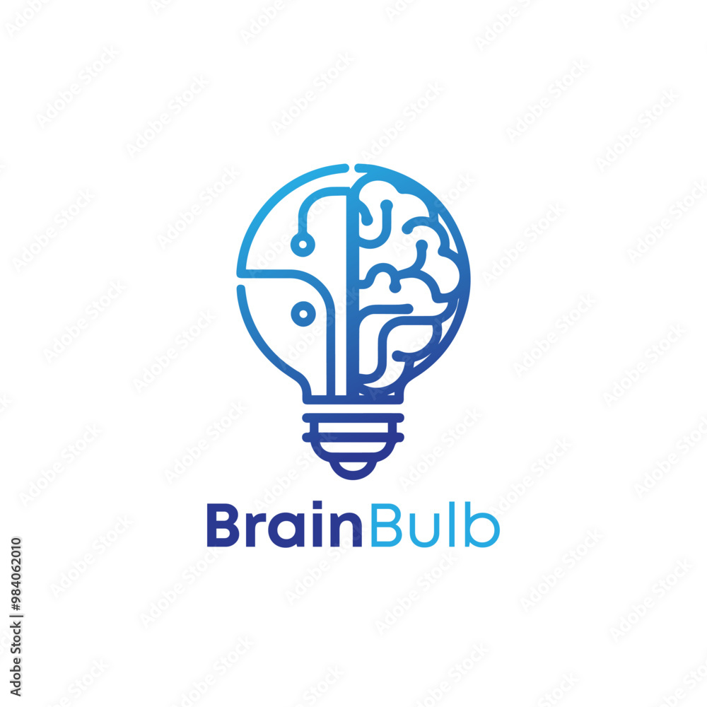 Brain bulb Creative logo vector design template. Creative idea flat line icon. Brain in lightbulb vector illustration. Thin sign of innovation, solution, education logo Brain bulb Creative logo vector design template. Creative idea flat line icon. Brain in lightbulb vector illustration. Thin sign of innovation, solution, education logo