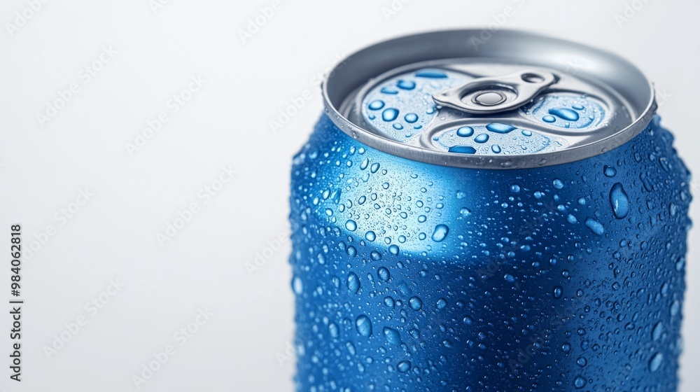 cold refreshing soda can with water droplets cold refreshing soda can with water droplets