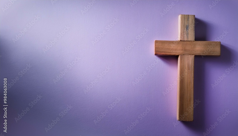 Wooden Cross on a Light Purple Background
A wooden cross on the right, set against a light purple background, offering a soft and calming aesthetic, ideal for symbolic or spiritual design. Wooden Cross on a Light Purple Background
A wooden cross on the right, set against a light purple background, offering a soft and calming aesthetic, ideal for symbolic or spiritual design.