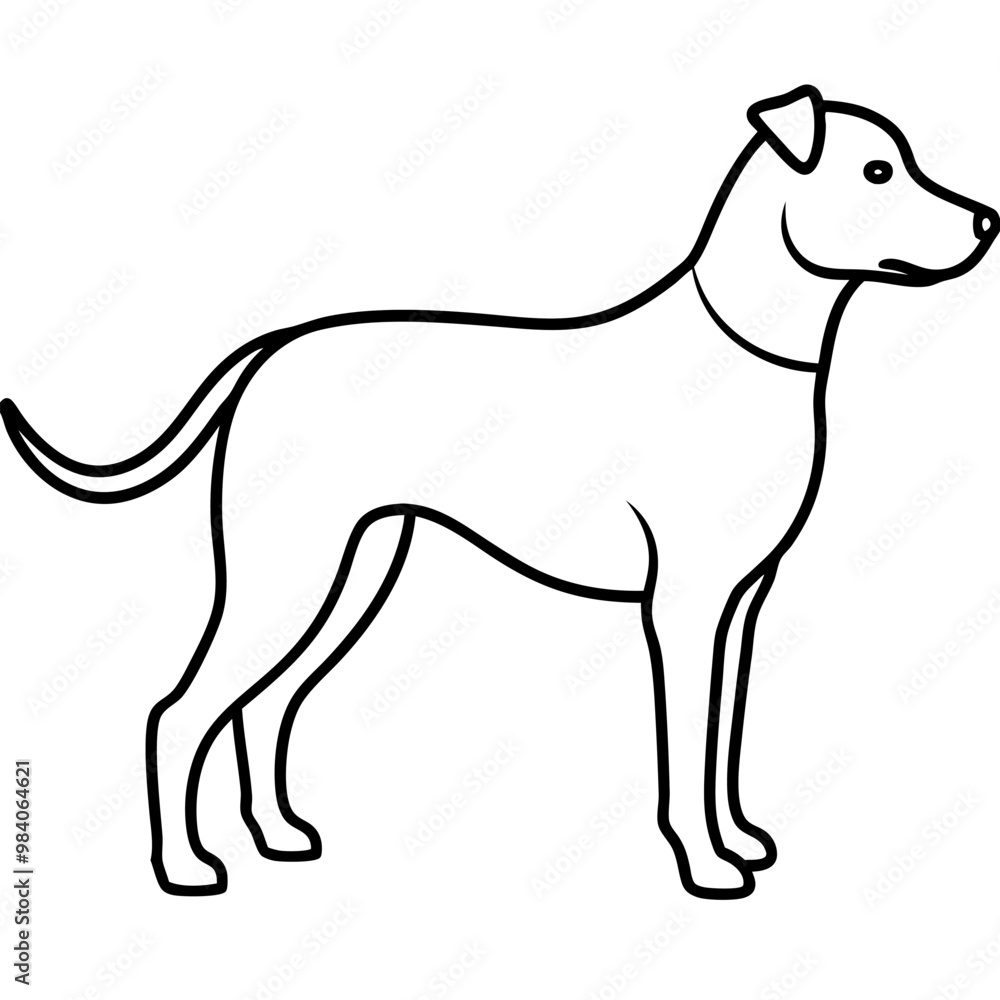 Dog line art silhouette with white background Dog line art silhouette with white background