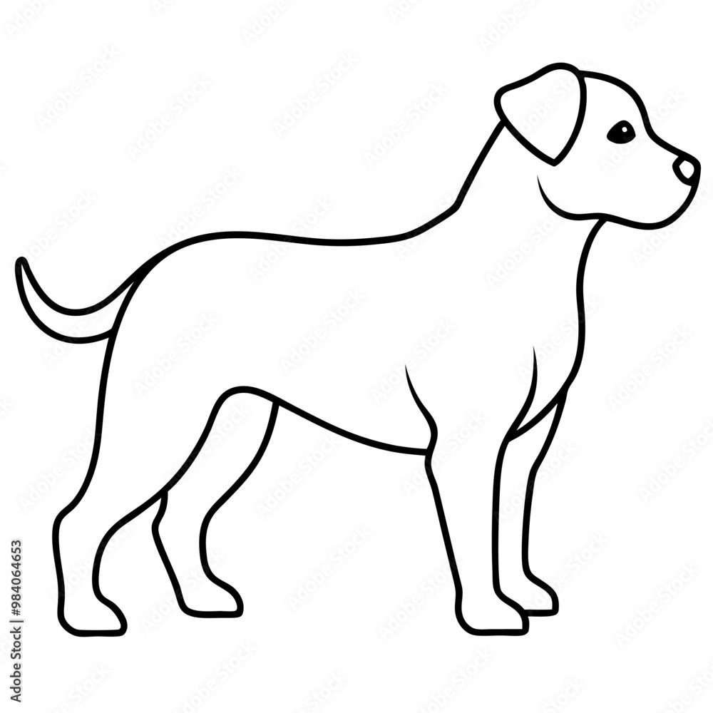 Obraz premium Dog line art silhouette with white background