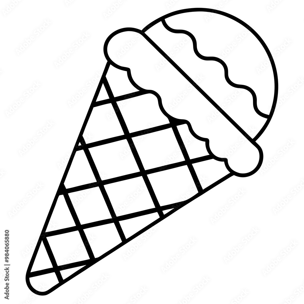 wafer cone outline coloring book page line art drawing wafer cone outline coloring book page line art drawing