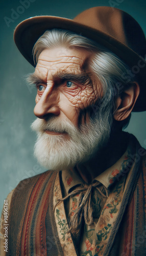 old man in traditional clothes photo