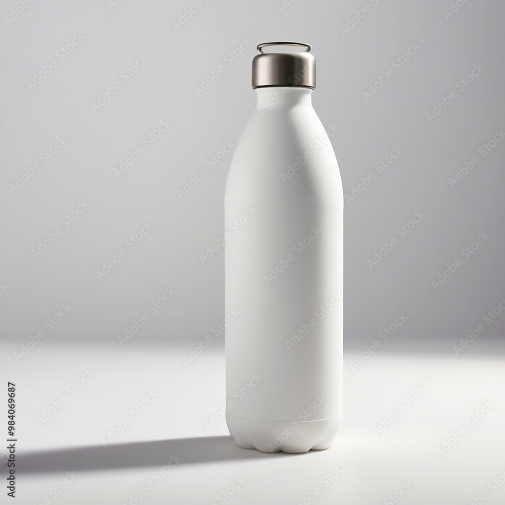 Reusable water bottle standing upright mockup base image Reusable water bottle standing upright mockup base image