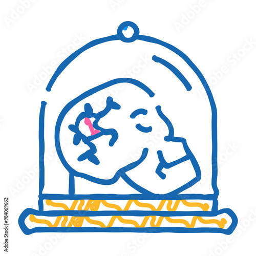 skull museum exhibit doodle icon sketch vector. skull museum exhibit sign. isolated symbol illustration