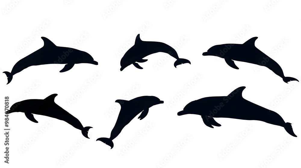 Fototapeta dolphin silhouettes