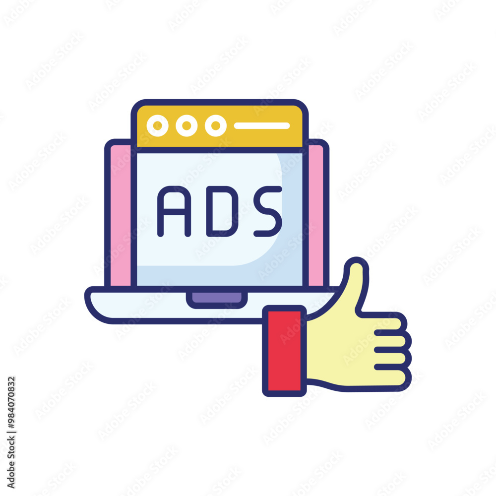 Facebook Ads vector icon stock illustration Facebook Ads vector icon stock illustration