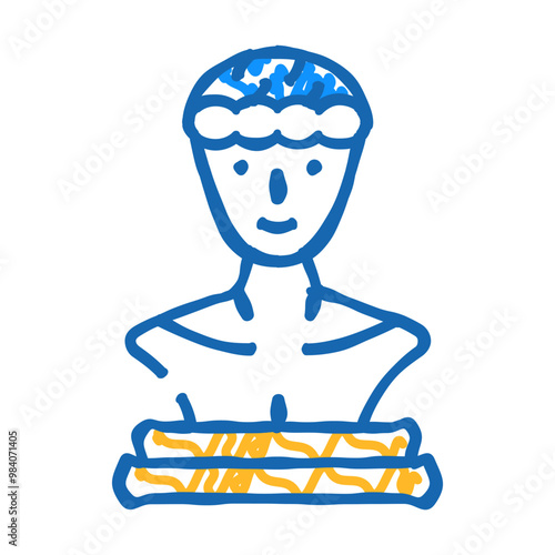 statue museum exhibit doodle icon sketch vector. statue museum exhibit sign. isolated symbol illustration