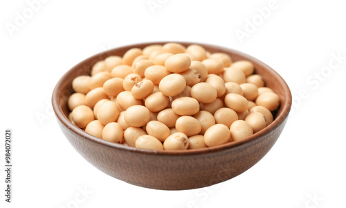 Soy bean in a bowl isolated on transparent background