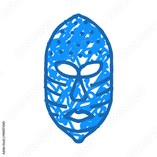 mask museum exhibit doodle icon sketch vector. mask museum exhibit sign. isolated symbol illustration