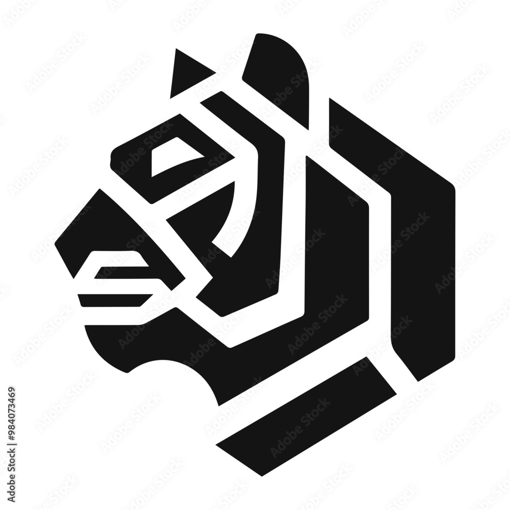 minimalist and modern tiger head logo geometric style minimalist and modern tiger head logo geometric style